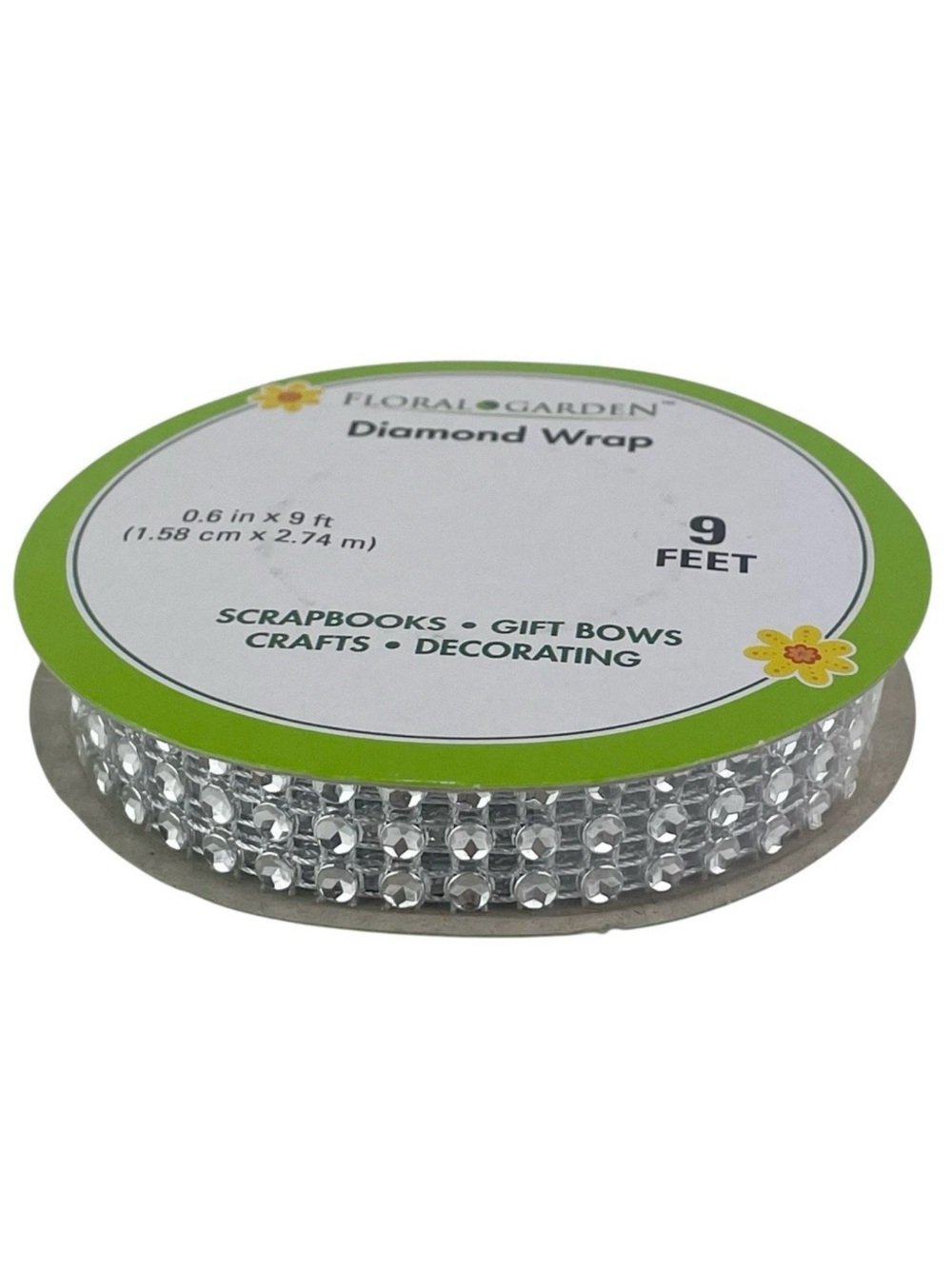 Lot Of 2 Diamond Wrap Ribbon Silver 9 Ft. Crafts Decorating Floral Garden